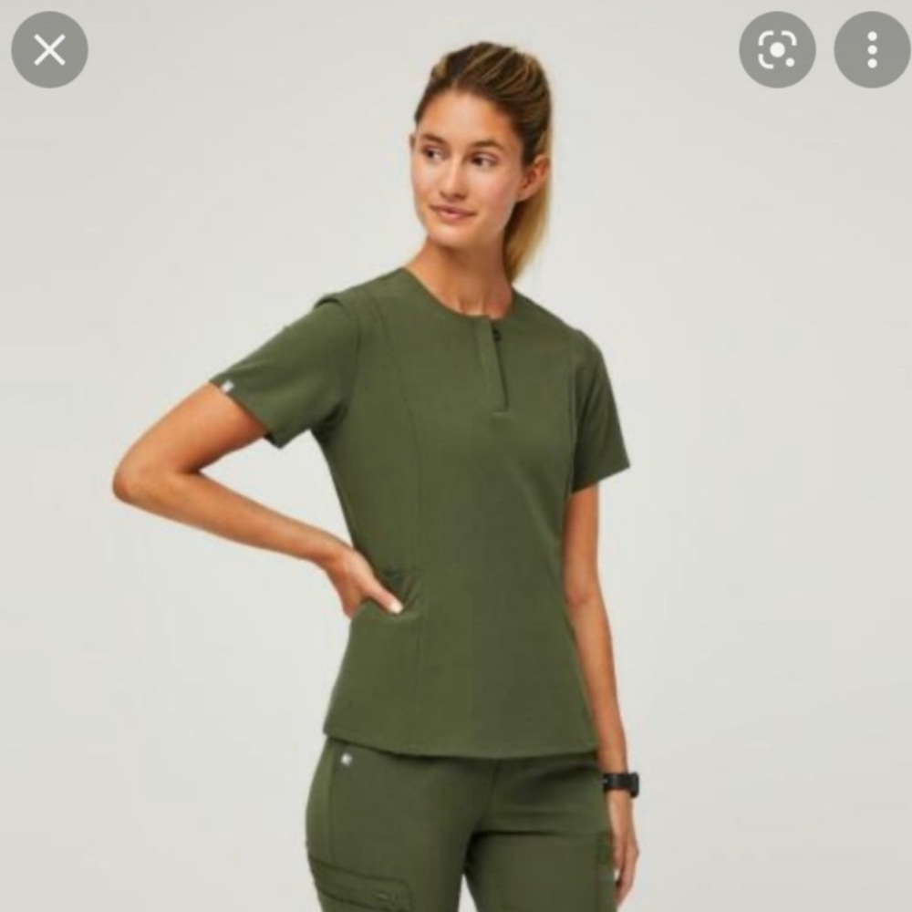 Figs Dark olive Hanley scrub top size L